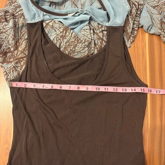unique oversized chiffon shirt with flowy bell sleeves and tree print - Picture 5 of 6
